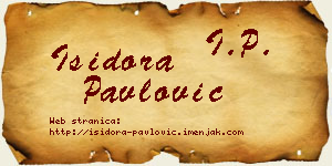 Isidora Pavlović vizit kartica